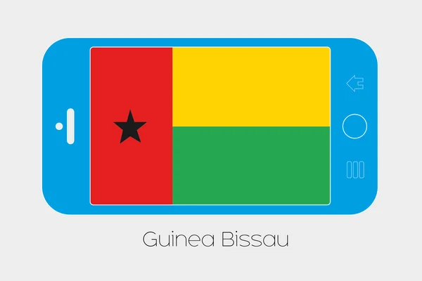 Hareket eden telefon ile Gine Bissau Cumhuriyeti bayrağı — Stok Vektör