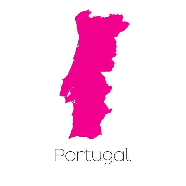 葡萄牙国家的地图 — 图库矢量图片