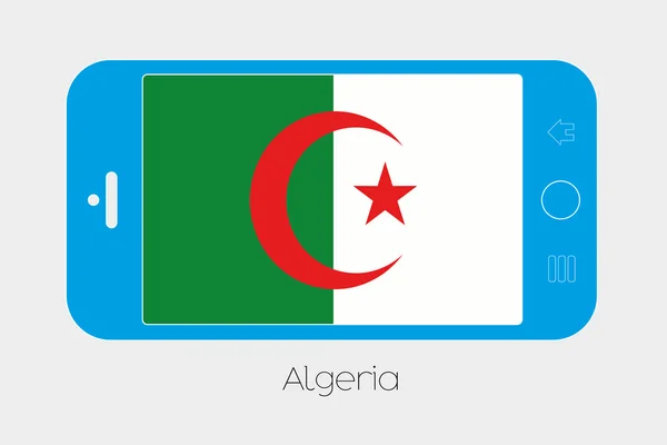 Mobiele telefoon met de vlag van Algerije — Stockvector