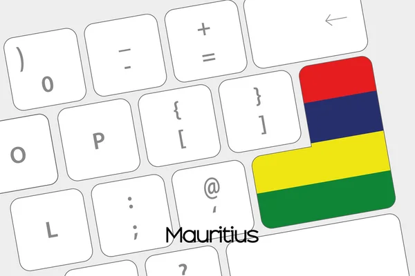 Klawiatura z przycisku Enter jest flaga Mauritiusa — Wektor stockowy