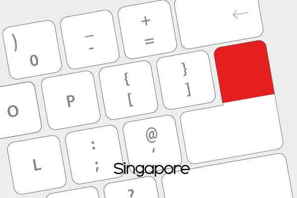Клавиатура с кнопкой Enter является флагом Сингапура — стоковый вектор