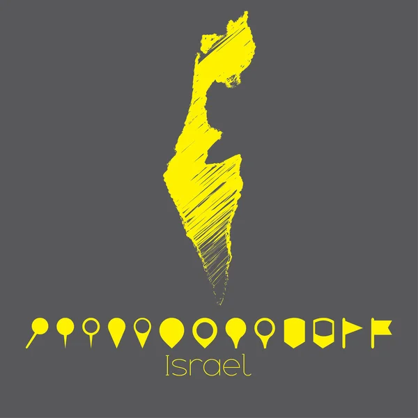 이스라엘의 국가의 지도 — 스톡 벡터