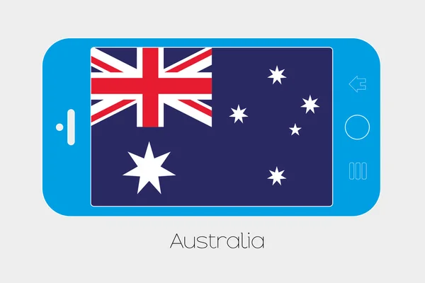 Мобильный телефон с флагом Австралии — стоковый вектор