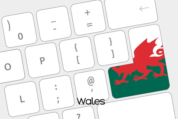 stock vector Keyboard with the Enter button being the Flag of Wales