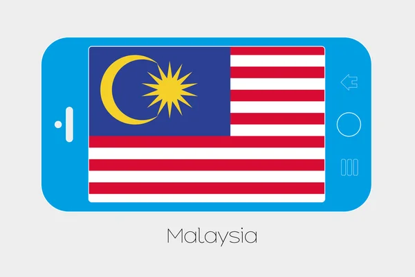 Mobile Phone with the Flag of Malaysia — Stock Vector