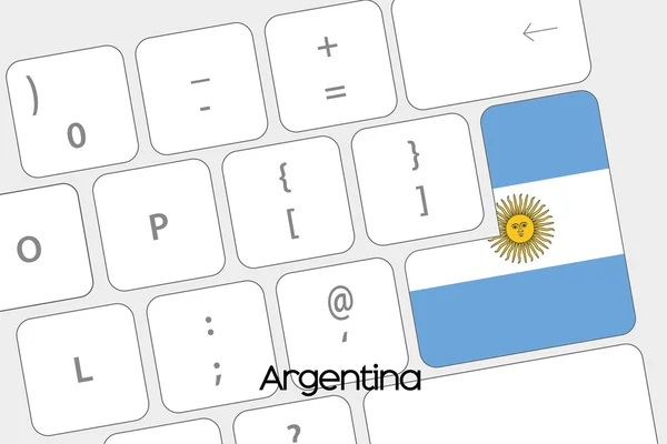 Arjantin bayrağı olmak Enter tuşu ile klavye — Stok Vektör