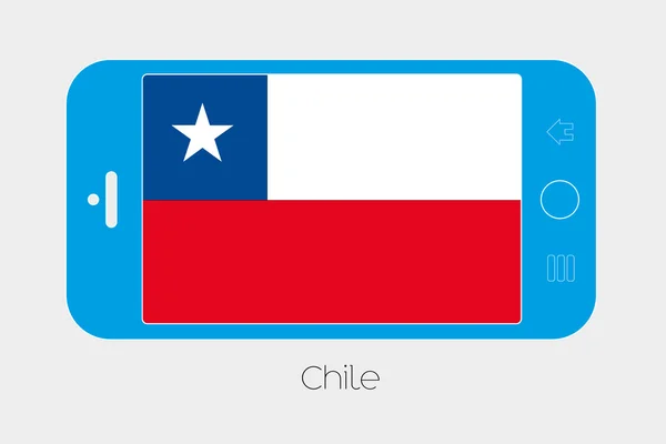Teléfono móvil con la bandera de Chile — Vector de stock