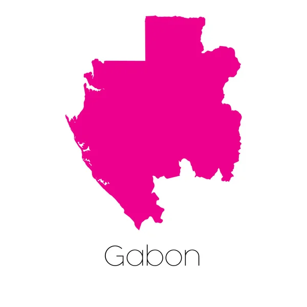 Carte du pays du Gabon — Image vectorielle