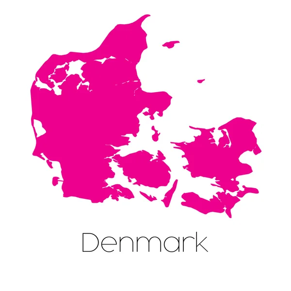 Mapa do país da Dinamarca —  Vetores de Stock