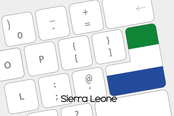 Tangentbord med Enter-knappen för att flagga Sierraleone — Stock vektor
