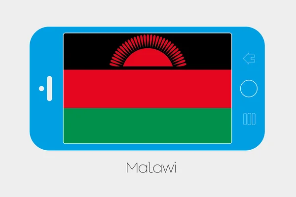 Telefon komórkowy z Flaga Malawi — Wektor stockowy