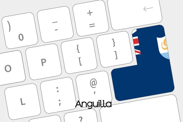 Teclado con el botón Enter siendo la Bandera de Anguila — Vector de stock