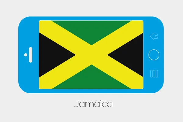 Mobile Phone with the Flag of Jamaica — Stock Vector