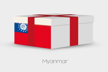 Myanmar bayrağı hediye kutusu