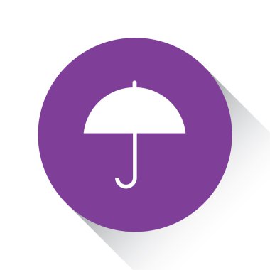 Beyaz bir arka plan üzerinde - şemsiye izole mor simgesi