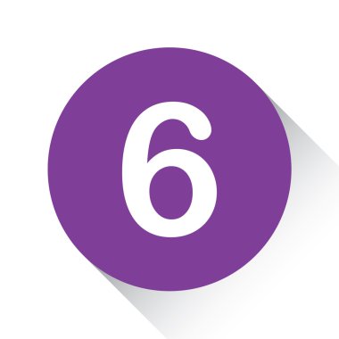 Beyaz bir arka plan üzerinde - 6 izole mor simgesi