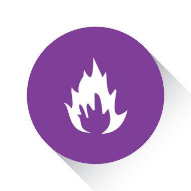 Beyaz bir arka plan üzerinde - alevler izole mor simgesi