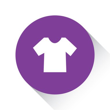 Beyaz bir arka plan üzerinde - Mens Tshirt izole mor simgesi