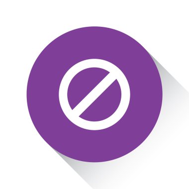 Beyaz bir arka plan üzerinde - dur işareti izole mor simgesi