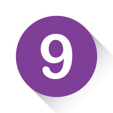 Beyaz bir arka plan üzerinde - 9 izole mor simgesi