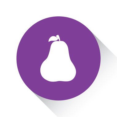 Beyaz bir arka plan üzerinde - armut izole mor simgesi