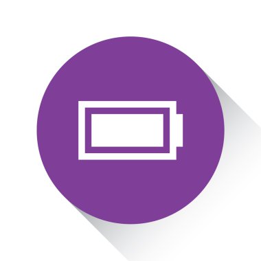 Beyaz bir arka plan üzerinde - pil izole mor simgesi