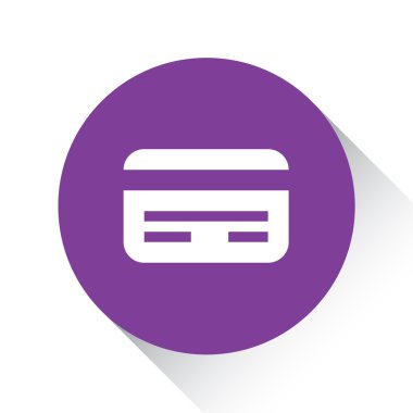 Beyaz bir arka plan üzerinde - kimlik kartı izole mor simgesi