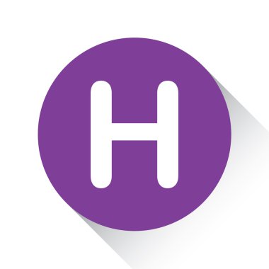 Beyaz bir arka plan üzerinde - H izole mor simgesi