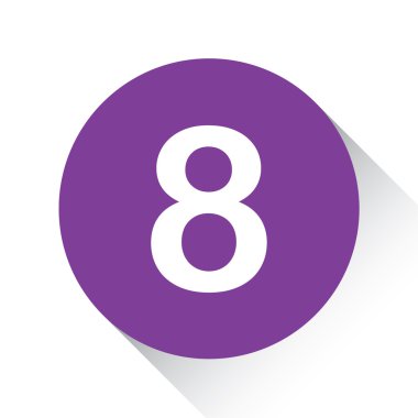 Beyaz bir arka plan üzerinde - 8 izole mor simgesi