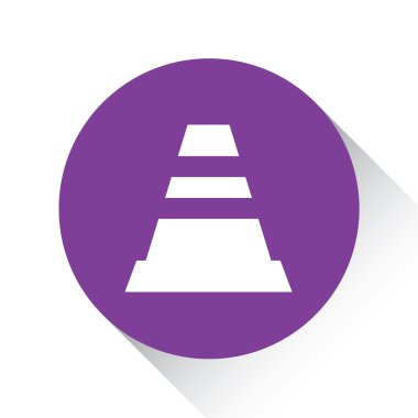 Beyaz bir arka plan üzerinde - trafik koni izole mor simgesi