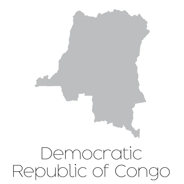 Map of the country of Democratic Republic of Congo — Stock Vector