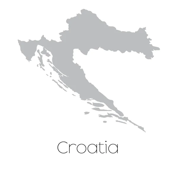 Mapa del país de Croacia — Vector de stock