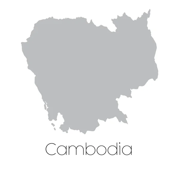 Carte du pays du Cambodge — Image vectorielle