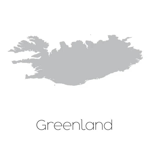 Karte des Landes Grönland — Stockvektor
