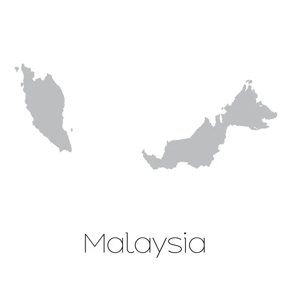 Mappa del paese di Malesia — Vettoriale Stock