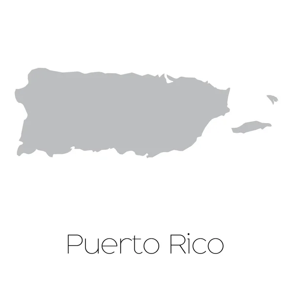 Mapa do país de Porto Rico —  Vetores de Stock