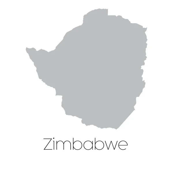 Kaart van het land van Zimbabwe — Stockvector