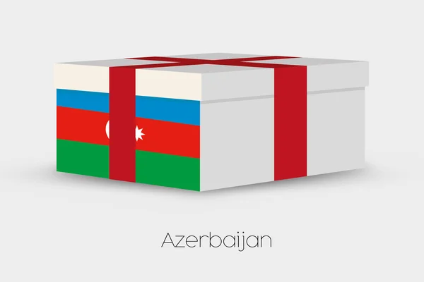 Azerbaycan bayrağı hediye kutusu — Stok Vektör