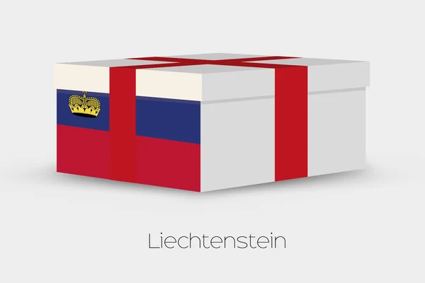 Coffret cadeau avec le drapeau de Liechtenstein — Image vectorielle