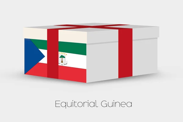 Caja de regalo con la bandera de Equitorial Guinea — Vector de stock