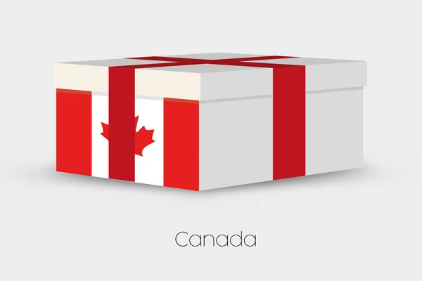 Gift Box met de vlag van Canada — Stockvector