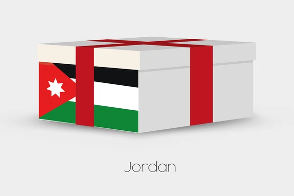 Gift Box met de vlag van Jordan — Stockvector