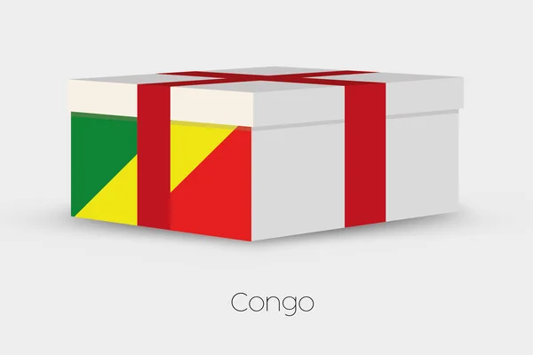Pudełko z Flaga Konga — Wektor stockowy