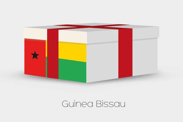 Confezione regalo con la bandiera di Guinea Bissau — Vettoriale Stock