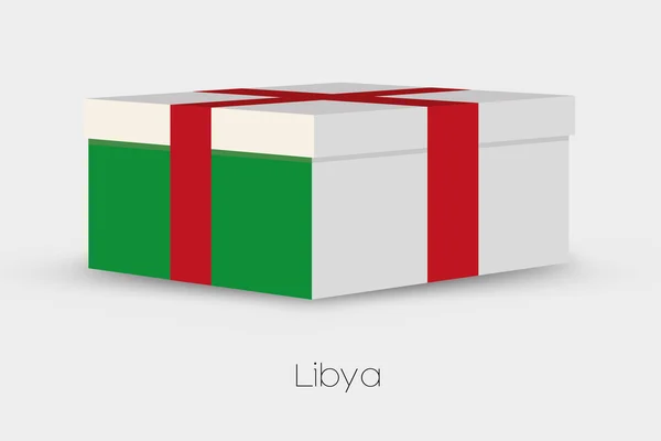 Caja de regalo con la bandera de Libya-83 — Vector de stock