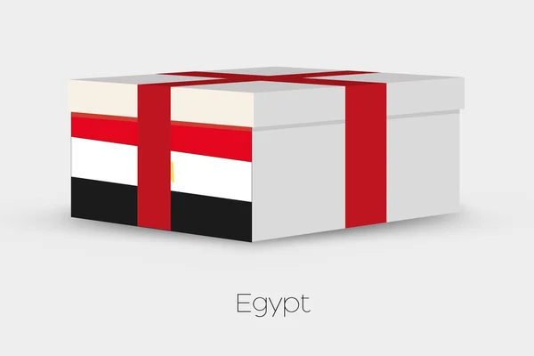 Подарочная коробка с флагом Египта — стоковый вектор