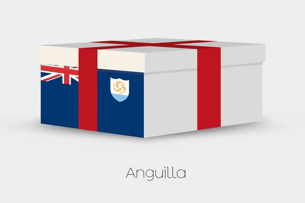 Caja de regalo con la bandera de Anguila — Vector de stock