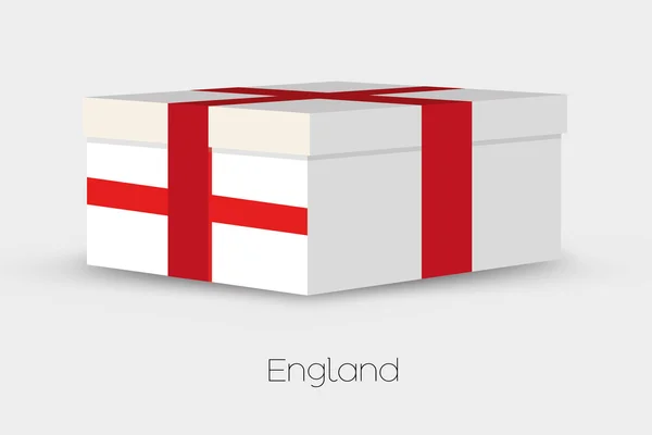 Подарочная коробка с флагом Англии — стоковый вектор