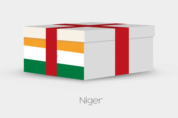 Подарочная коробка с флагом Нигера — стоковый вектор