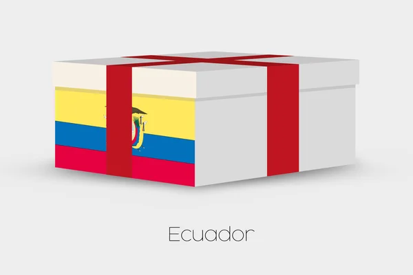 Gift Box met de vlag van Ecuador — Stockvector